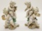 2 Beautiful Capodimonte Porcelain Cherub Figures - Tallest Is 9½
