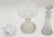 3 Vintage Glass Perfume Bottles - Tallest Is 6½