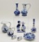 9 Pieces Vintage Blue Delftware - Tallest Is 6¼