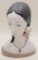 Large Lladro Figure Lady Bust W/ Roses - 12