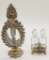Large Vintage Cast & Beveled Glass Perfume Bottle - 10