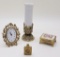 Estate Lot - Includes Trinket/Ring Box, Clock & Small Perfumer