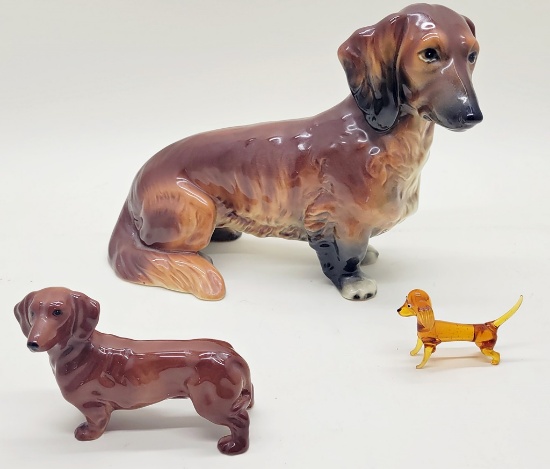 Large Goebel Dachshund Figure - 8"x11";     Made In Germany Dachshund;