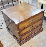 Campaign-Style Mahogany 3-drawer Chest - 25