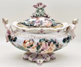 Large! Capodimonte Tureen W/ Lid - 17