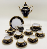 Beautiful Vintage Weimar Porzellen Katharina Porcelain Cobalt Blue & Gold T