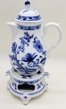 Bavaria Germany Blue & White 3-pieces Coffee Server W/ Warmer, 13½