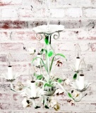 Vintage Hand Painted Italy Floral Chandelier
