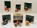 6 Vintage Early Hallmark Ornaments - W/ Boxes