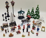 Large Lot Christmas Village Accessories