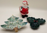 3 Vintage Christmas Ceramics - Includes Lefton,  Some Minor Paint Loss