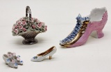 Estate Lot - Includes Porcelain Germany Shoe, Limoges Shoe, Delicate Flower
