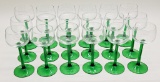 18 Glass Stems W/ Green Bases - 6¾