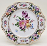 Very Nice Dresden Reticulated Hand Painted Plate - 11