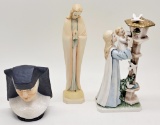 3 Goebel Figures - Nun ( Collectors Club Artist Signed 1978), Virgin Mary 4