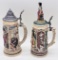 2 Germany Beer Steins - Tallest Is 12½