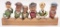 6 Germany Animated Wood Carved Bottle Stoppers W/ Stand