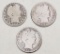 3 Barber Silver Dollars - 1901, 1901, 1897