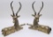 Pair Vintage Opposing Brass Deers - 13