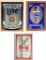 3 Mirrored Beer Signs - Lite, Stag, Old Style - Largest Is 17½