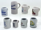 8 Vintage Germany Beer Steins - Tallest Is 7¼