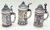 3 Germany Beer Steins - Tallest Is 9