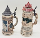 2 Germany Beer Steins - Tallest Is 18