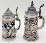 2 Germany Beer Steins - Tallest Is 9½