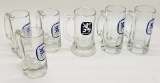 6 Vintage Löwenbräu Glass Beer Steins