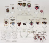 30+ Vintage Beer Steins, Shot Glasses, Snifters Etc. - Tallest Is 7¼