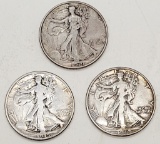 3 Liberty Silver Half-Dollars