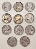 11 Jefferson Nickels - 1940s-50s