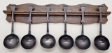 Large Pewter Spoon Set W/ Display - 6½