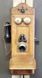 Kellogg Oak Wall Telephone - Complete