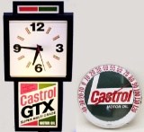 Vintage Castrol Oil Lighted Clock - 12