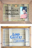 2 Vintage Mirrored Signs - Windsor Canadian & Lord Calvert Canadian - Both