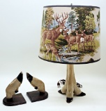 Deer Hooves Bookends;     Deer Hooves Lamp - 22½