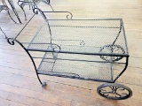 Vintage Woodard Iron Rolling Patio Cart - 40