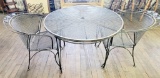 Vintage Woodard Iron Table & 2 Chairs - Table 42