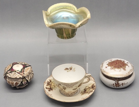 Estate Lot - Includes Cup & Saucer, Austria Trinket Box, Vintage Hinged Box