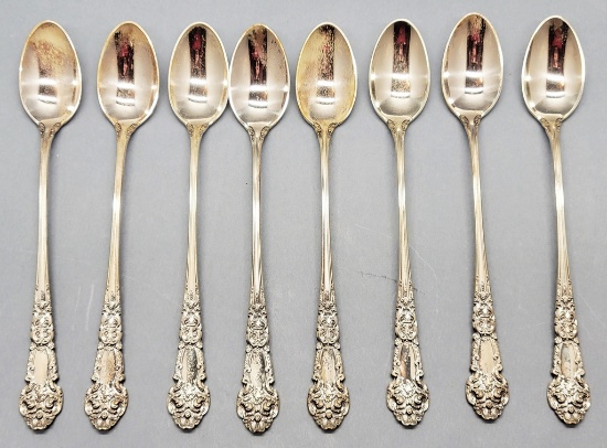 8 Reed & Barton Sterling Iced Tea Spoons - French Renaissance, 10.08 Ozt