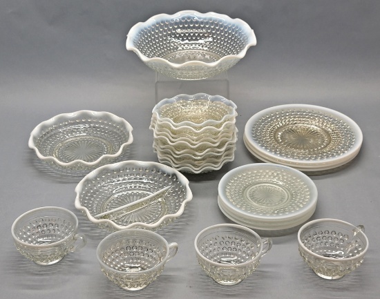 Anchor Hocking Moonstone Opalescent Glass - Includes 3 8½" Plates, Divided