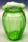 Jeanette Glass Co. Green Uranium Depression Glass Vase - 7½