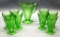 Jeanette Glass Co. Green Uranium Depression Glass Pitcher - 8
