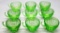 9 Jeanette Glass Co. Green Uranium Depression Glass Cups