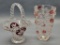 Large Cranberry & Clear Basket - 11