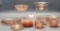 23 Pieces Pink Depression Glass - Various Patterns