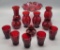 13 Pieces Royal Ruby Glass - Includes: 5 4¼