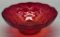 Large Red Glass Thumbprint Bowl - 9