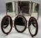 2 Tryptic Men's Folding Shaving Mirrors - Oval Middle Frame Missing Leg